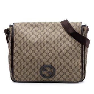 Gucci Pre-owned Gucci Large GG Supreme Interlocking G Messenger Bag Ladies G3GRNHPG9GAISAJO