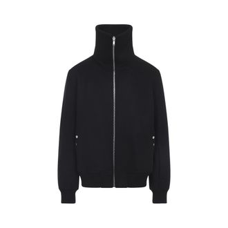 Rick Owens Black High Neck Wool Jacket