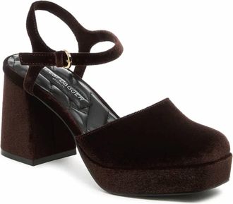 Kelsi Dagger Womens Edna Velvet Platform Heel In Mahogany
