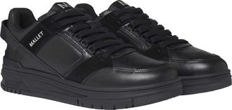 Mallet Footwear Heren Compton Leren Trainers (Zwart)