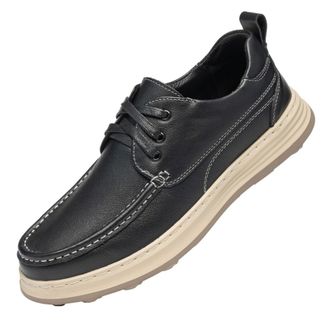 Generic Mens Slip On Loafers Soft Comfortable Business Casual Shoes Black Leather Penny Loafers for Male (Black,8.5)