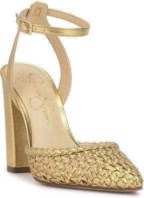 Jessica Simpson Nariro Ankle Strap Pump in Gold at Nordstrom Rack, Size 7.5
