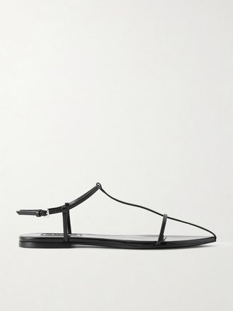 Jil Sander Sandali A Punta In Pelle - Nero
