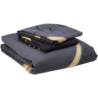 Douceur d'Int&eacute;rieur Douceur dInt&eacute;rieur Set copripiumino nero, 240 x 220 cm