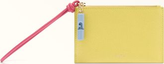 Furla Iride Envelope Toni Museum Yellow Multicolour Textured Leather Woman
