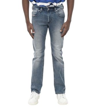 Diesel Blue Straight Mid Rise Jeans
