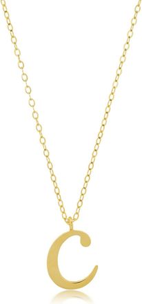 MAX + STONE 10k Solid Yellow or White Gold Dainty Script Initial Extendable Necklace
