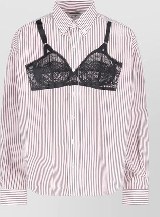 Vaquera sweatshirt lace detail long sleeves stripes