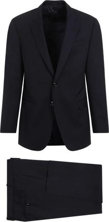 Giorgio Armani Blauw Pak Elegant Modern Stijl - Heren - Business pakken - Blauw - 4XL - Wol - Kostuums