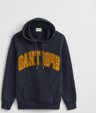 GANT Mens Hoodie in Dark Blue Cotton - Size X-Large