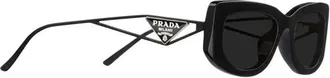 Prada SPR14YC053E1AB Rectangular Sunglasses - Black