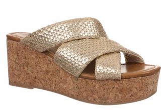 Blowfish Womens Abi Slide Platform Sandal In Gold