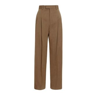 Bottega Veneta Wide Trousers, female, Brown, Size: S Pantalone
