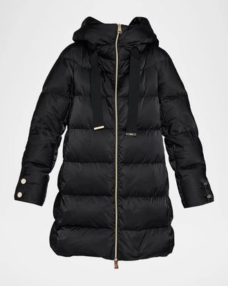 Herno Ultralight Nylon A-Shape Hooded Down Jacket