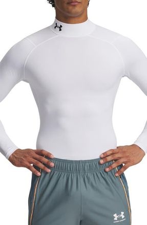 Under Armour CG Armour Compression Mock Neck Performance Top in White/black at Nordstrom, Size Xxx-Large