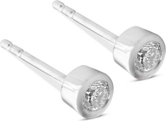 MAX + STONE 14k Solid Gold Lab Grown Diamond Bezel Stud Earrings