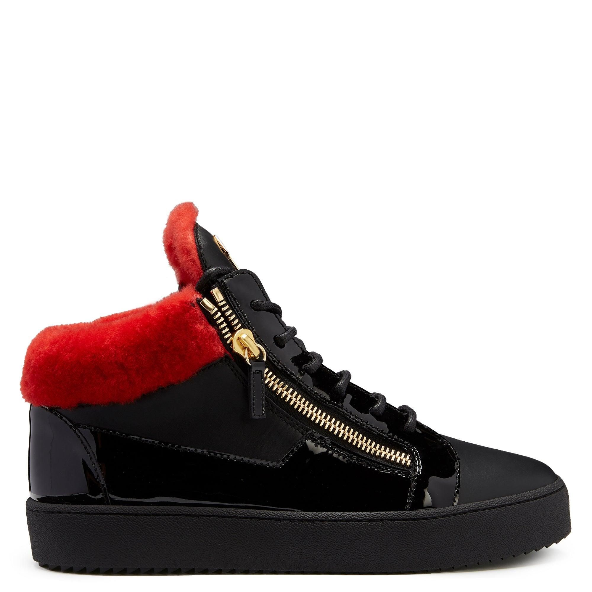Men’s Giuseppe Zanotti Red Leather Sneakers Style#RU00104 Coby leather high trainers Giuseppe Zanotti Red size 41 EU  main image 2