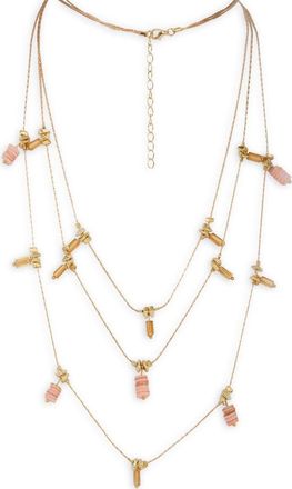 Saachi Colorful Bead Charm Layered Necklace in Light Pink at Nordstrom Rack