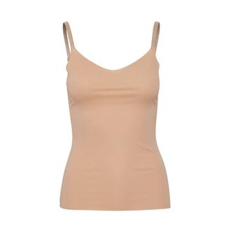 Ichi Ichi - Zachte en rekbare tanktops - Dames - Tops - Beige - Maat: L