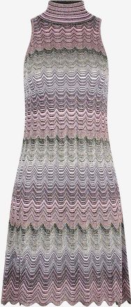 Missoni Welliges Ministrickkleid mit Stehkragen