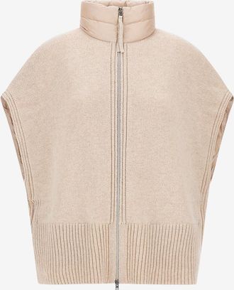 Herno Poncho aus Strick und Ultralight-Nylon Resort