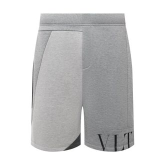 Valentino Casual Shorts, male, Gray, Size: XL Track Shorts with Logo Detail