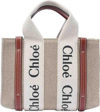 Chloé Woody Linen Mini Tote Bag