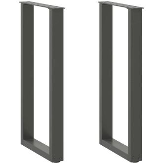 vidaXL Patas Para Consola En Forma De U (2 Unidades), Antracita, 38 X (72-73) Cm, Acero Vidaxl