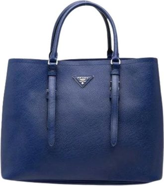 Prada Pre-owned Vintage Satchel - Dames - Vintage Shopper - Blauw - ONE Size - Leer - Vintage