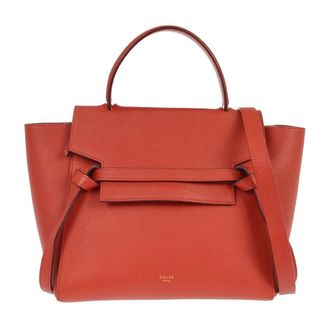 Celine Belt Bag Textured Leather Red Leather Handbag (Pre-Owned)