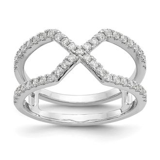 Diamond2Deal 14k White Gold Lab Grown Diamond Wedding Band Ring 1/2Ct Clarity- VS Color- D-E