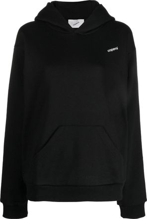 Coperni logo-print long-sleeved hoodie - women - Cotton/Polyester - S - Black