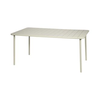Sweeek Mesa de jard&iacute;n bistr&oacute; de acero, 6-8 plazas, 160cm, beige