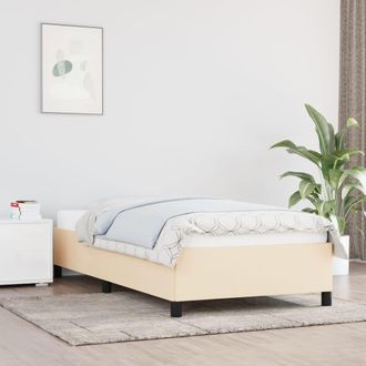 vidaXL Estructura De Cama Sin Colch&oacute;n Tela Crema 90x200 Cm Vidaxl