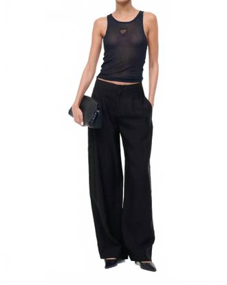 Staud Pierre Wide Leg Trouser In Black