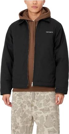 Carhartt Work in Progress Script Jack Zwart Wit Stijlvol Functioneel - Heren - Zomerjassen - Zwart - S - Katoen - Jassen