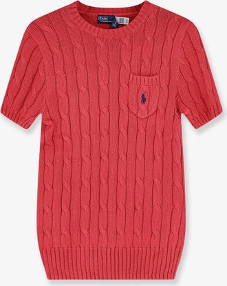Ralph Lauren Maglia in cotone con logo ricamato in contrasto - POLO RALPH LAUREN - gender_Woman