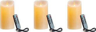OEM 3 Velas Led, Velas Parpadeantes Sin Llama, Velas Recargables, Velas De Cera Aut&eacute;ntica Con Mando A Distancia, 10 Cm
