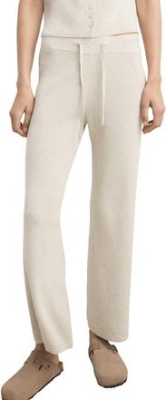 Mango Pull-On Straight Leg Cotton Blend Knit Pants in Beige at Nordstrom, Size Small