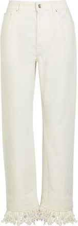 Paco Rabanne Fringed Straight-leg Jeans - Off White - 27 (W27 / UK8-10 / S)