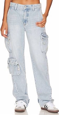Pistola Denim Womens Bobbie Utility Mid Rise Loose Straight Cargo Pants In Kanan