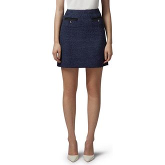 L.k. Bennett Charlee Tweed Miniskirt in Navy at Nordstrom Rack, Size 10 Us / 14 Uk