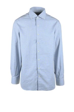 Emanuele Maffeis White/Light Blue Striped Cotton Shirt
