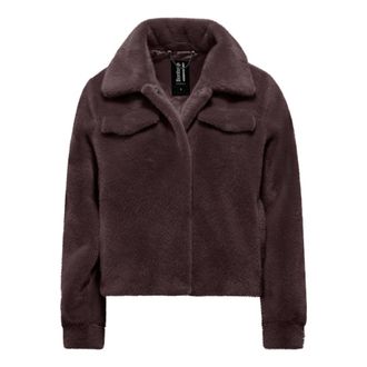 Bomboogie Giacca Corta in Ecopelliccia Effetto Lapin - - Jackets - Donna - Marrone - M