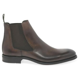 Loake Wareing Leather Mens Ankle Boots - Dark Brown - Size:UK 8.5