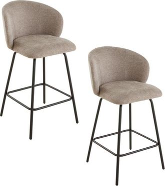 Calicosy Set di 2 sgabelli in tessuto mélange con gambe in metallo - SORREL