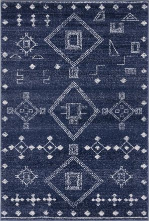 Safavieh Alfombra de polipropileno azul/plata, 122 x 183 cm