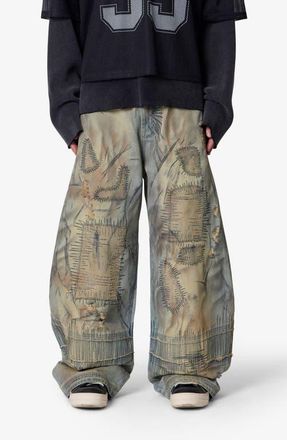 mnml Stitched Barrel Jeans in Vintage Blue at Nordstrom, Size 34