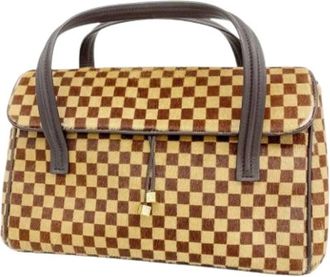 Louis Vuitton Pre-owned Handbags, female, Brown, Size: ONE SIZE Pre-owned Damier Sauvage Lion Handbag