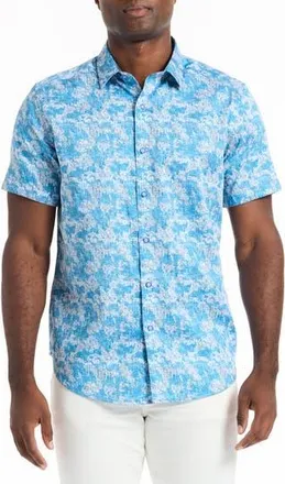 Robert Graham Short Sleeve Button-Up Shirt in Blue at Nordstrom Rack, Size Xx-Large